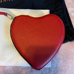 Bandolier pebble leather heart pouch